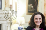 Theresa Villiers at Downing Street Chanukah reception in 2018