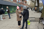 Theresa Villiers collects signatures in Whetstone on her petition against new bus lanes
