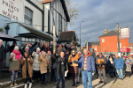 Theresa Villiers joins local residents to protest against closure of Prince of Wales pub in East Barnet