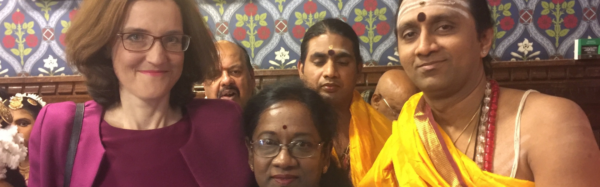Theresa Villiers with friends from Hindu Murugan Temple in Archway