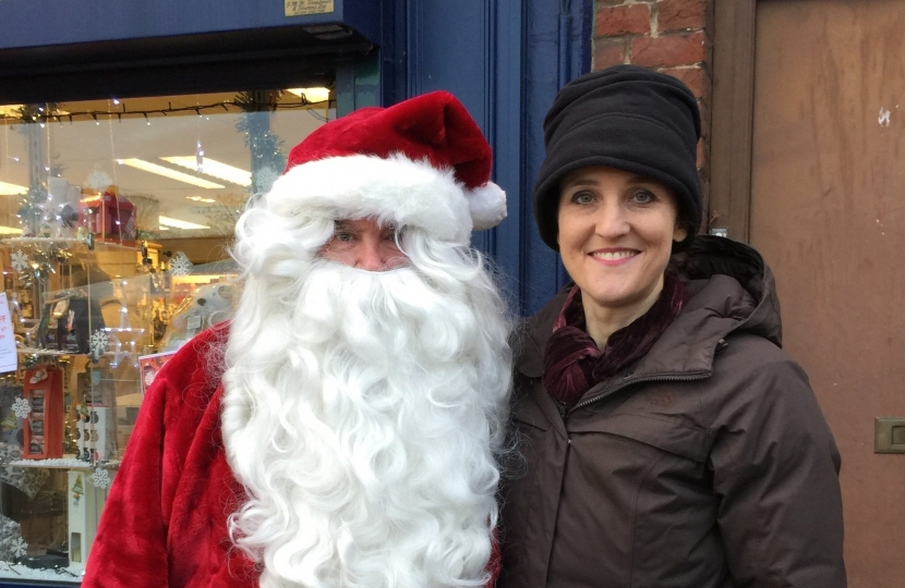 Christmas in East Barnet with Theresa Villiers and Father Christmas