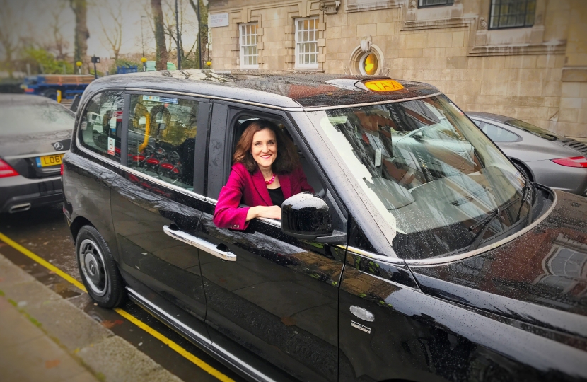 Theresa Villiers Electric taxi 