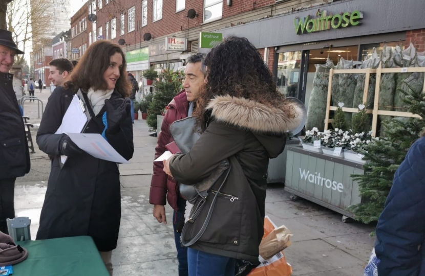 Theresa Villiers campaigns in Whetstone