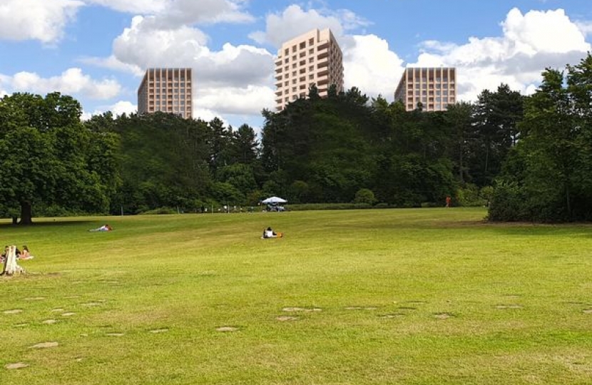 Image of what TfL's proposed tower blocks would look like from Trent Park