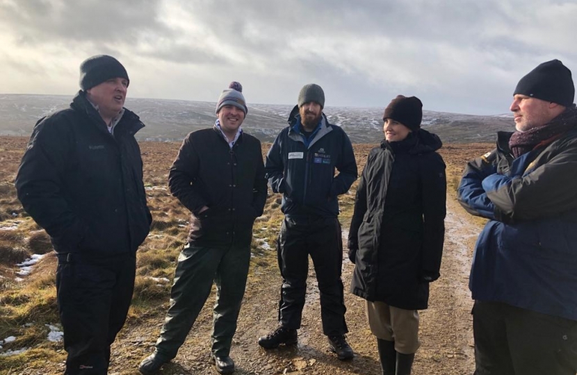 Theresa Villiers visits peatland conservation project near Durham with Richard Holden