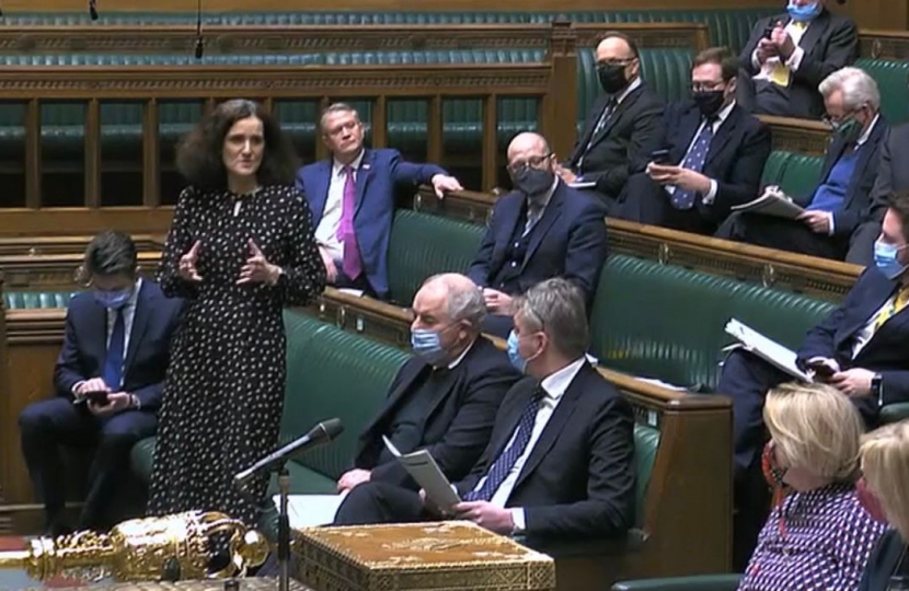 Theresa Villiers asking a question in Parliament on persecuted Christians