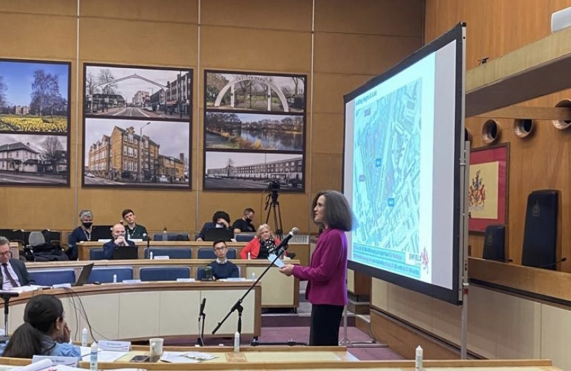 Theresa Villiers addresses Enfield Council planning committee