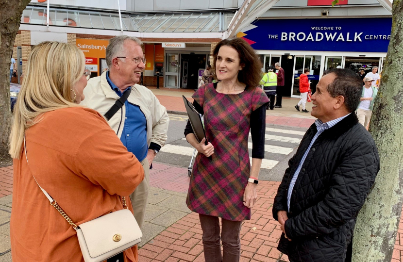 Theresa Villiers MP at the Broadwalk Centre in Edgware