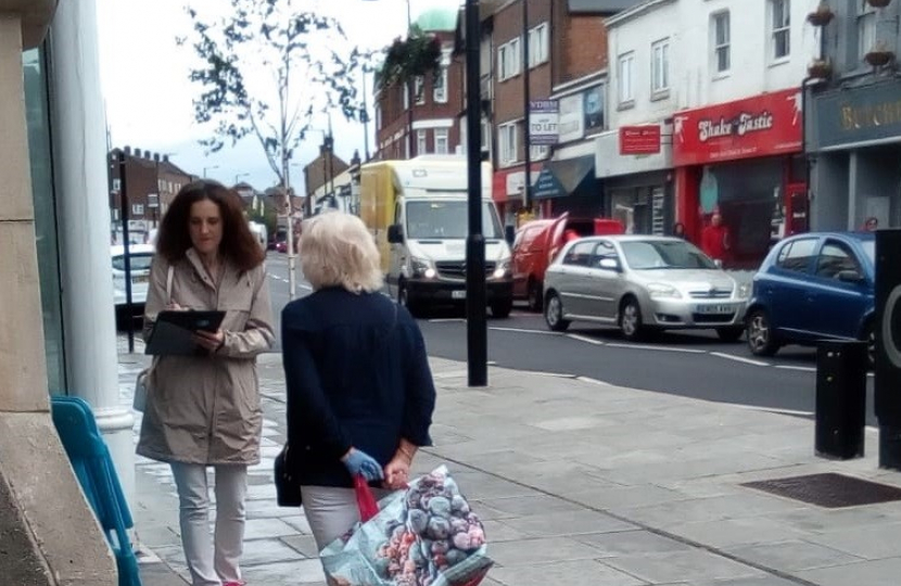 Theresa Villiers carrying out a street surgery in Barnet High Street