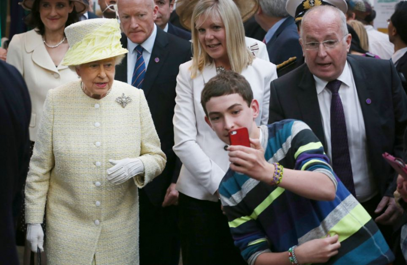 A selfie in St George's market with Her Majesty the Queen