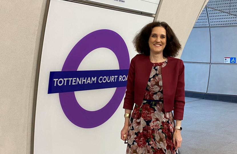 Theresa Villiers tries out Crossrail on its first day of operation as the Elizabeth Line