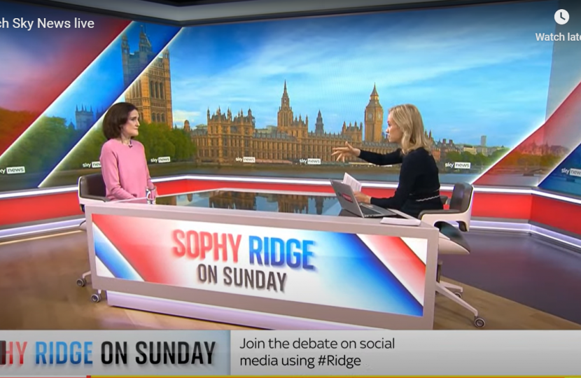 Theresa Villiers appears on Sophie Ridge on Sunday to talk about housing targets