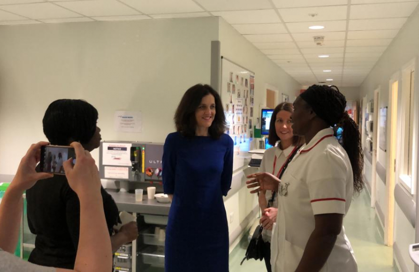 Theresa Villiers MP meets nurse apprentices at Barnet Hospital