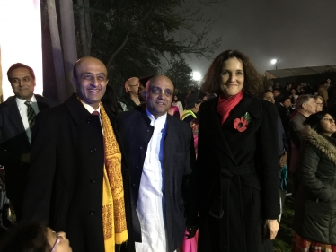 Theresa Villiers and Srutidharma Das at Diwali at Bhativedanta Manor