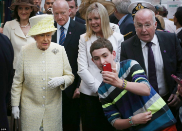 A selfie in St George's market with Her Majesty the Queen