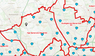 Image of possible new constituencies in Barnet and Enfield