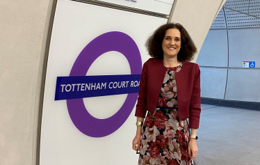 Theresa Villiers tries out Crossrail on its first day of operation as the Elizabeth Line