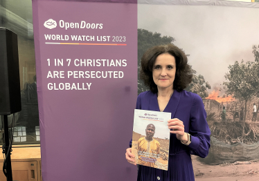 Theresa Villiers attends Open Doors World Watch List 2023 launch