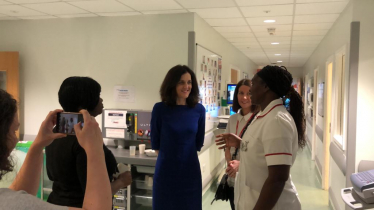 Theresa Villiers MP meets nurse apprentices at Barnet Hospital