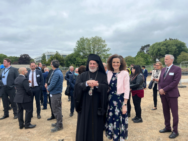 Theresa Villiers and Archbishop Nikitas of Thyateira and Great Britain